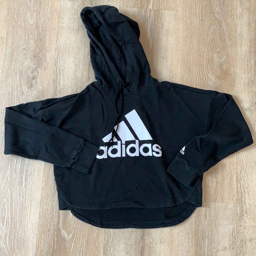 adidas Black Hoodie with White Logo